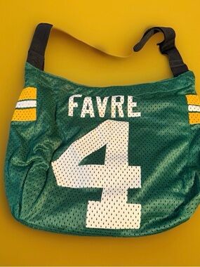 Profanity NFL Favre #4 Green Jersey Shoulder Tote Bag